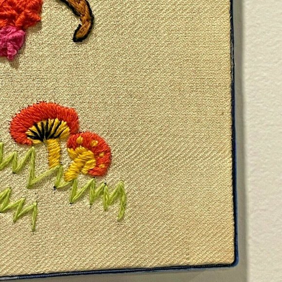 1973 Erica Wilson's Ecology Tree Embroidered Framed Wall Art No 7334 - Picture 5 of 8